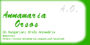 annamaria orsos business card