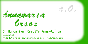 annamaria orsos business card